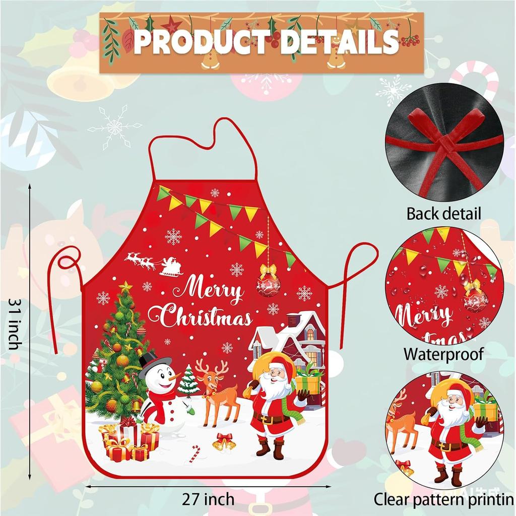 Funny Holiday Cooking Aprons for Men Women, Adjustable Kitchen Baking Grilling Aprons for Party Supplies