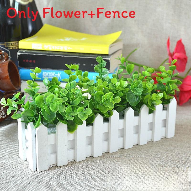 Home Living Artificial Plant Set With Wooden Fence For Wedding Decor And Photo Props