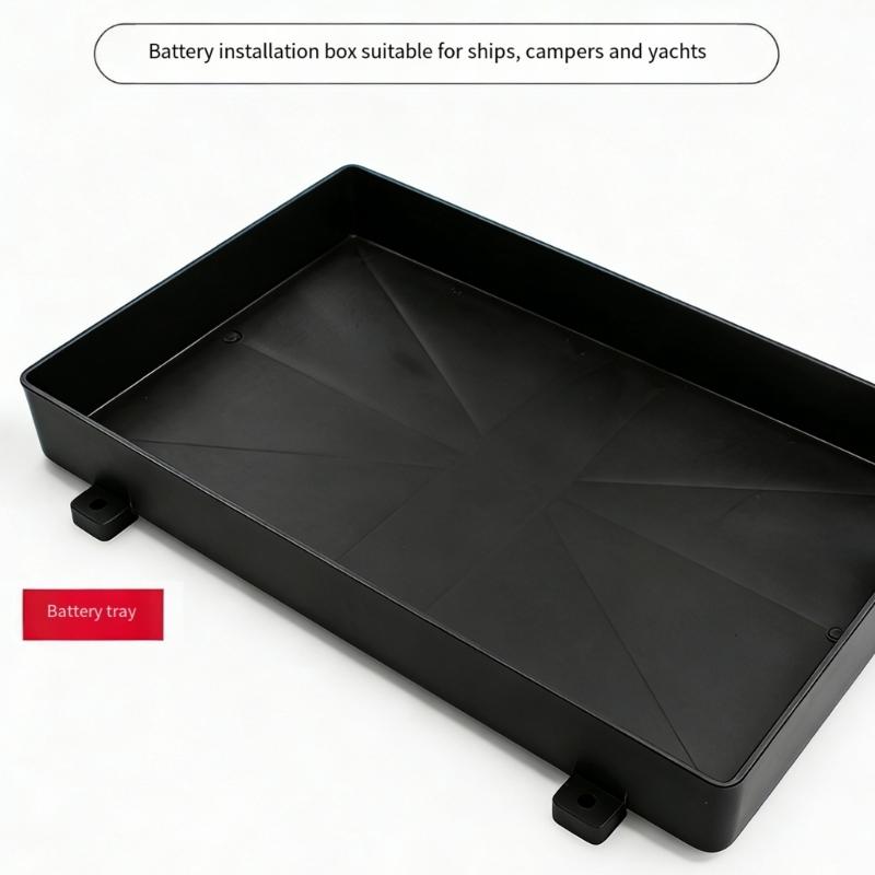 Corrosion Proof Car Boat Campers Battery Tray Battery Fixing Holder Impact Resistant PC for Automotive, Marine, Boat