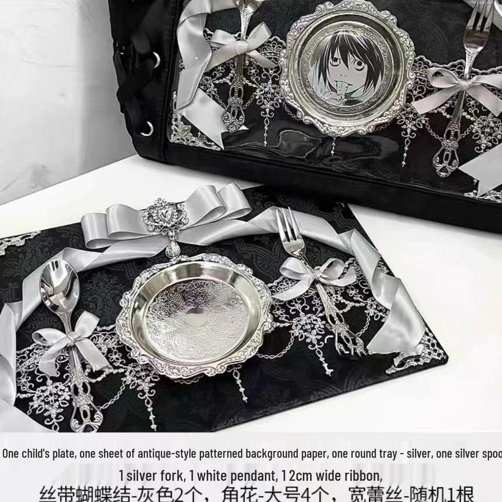 Purple Anime Ita Bag DIY Materials: Lazy Tie & Black/White Background Boards Set
