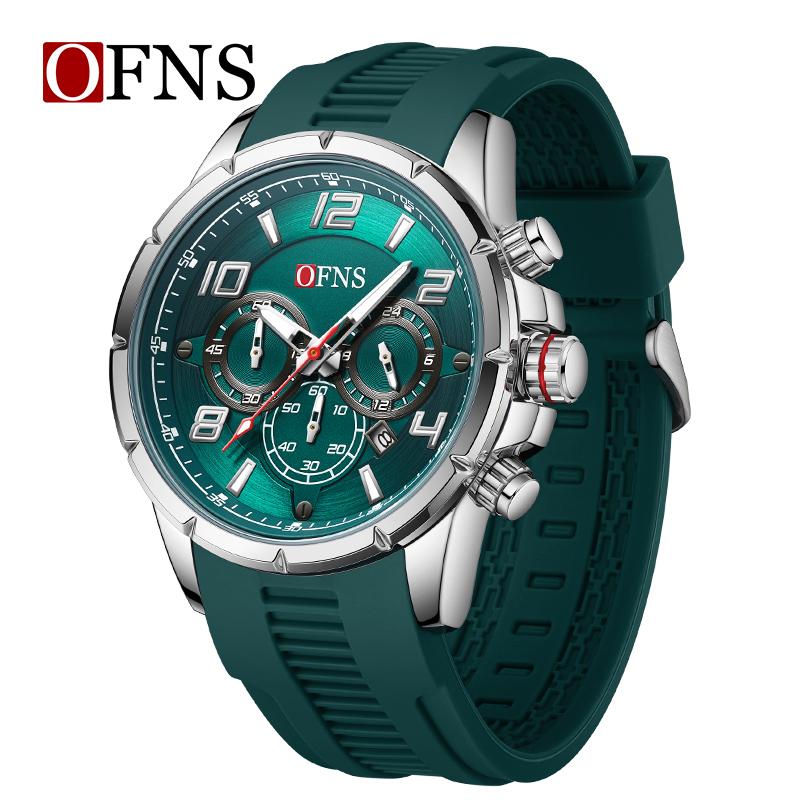 Fashion Three Eye Six Needle Men's Quartz Watch Multi Functional Waterproof Night Light Calendar Male Wristwatches