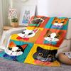 1PC Colorful Cat Prints Print Blanket, Soft Throw Blanket - Warm & Cozy for Couch, Bed, Office, and Travel yy250912160