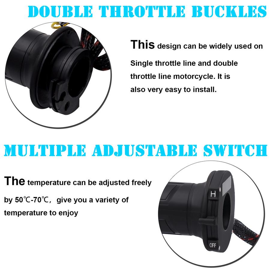 Black 7/8" Motos Motorcycle  Electric Heated Handle Motorbike Heating Grips Set