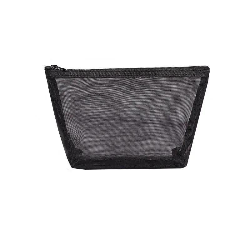 Women Cosmetic Pouch Toilet Storage Bag Ladies Toiletry Lipstick Key Coin Organizer Bags Purse Heart Transparent Mesh Makeup Bag