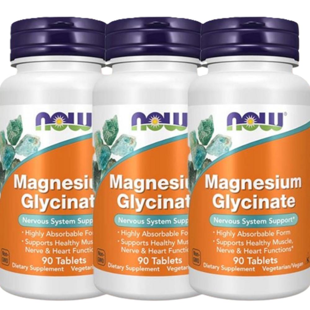 Now Foods Magnesium Glycinate Tablets 3 pcs 90 Tablets