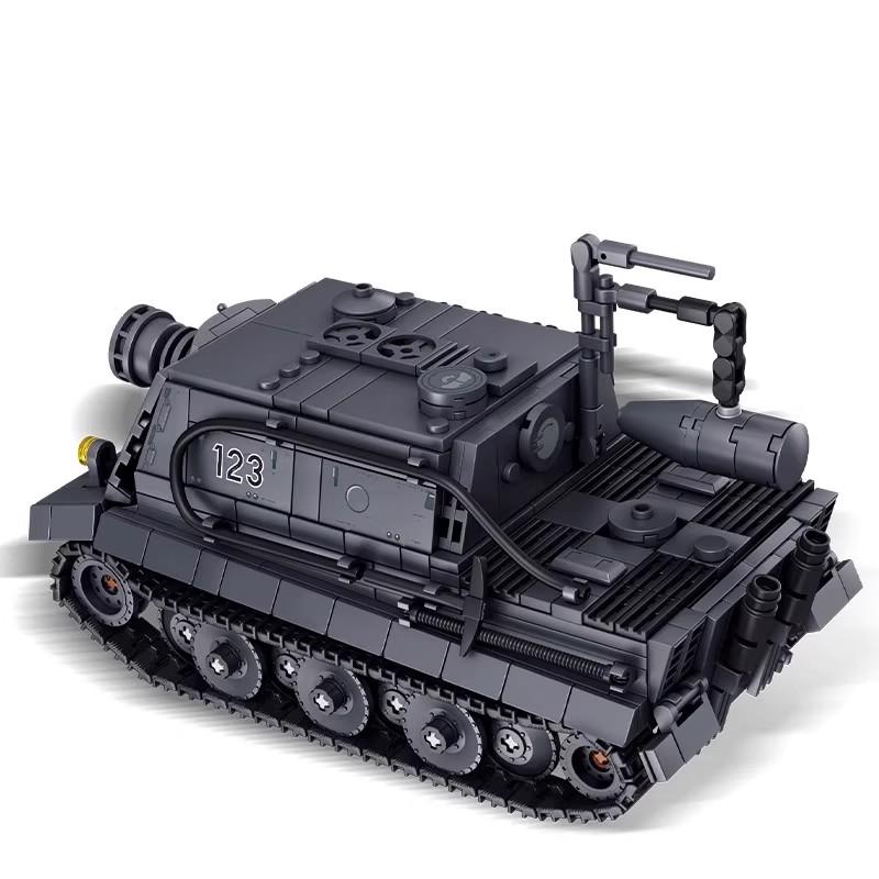 Le Yi 66093 Assault Tiger Tank Puzzle Building Blocks Desktop Decoration Model Gift for Boys - Building Toy Set