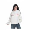 Mens White Cropped Leather Jacket Slim Fit Stand Collar Casual Streetwear Bomber Fall