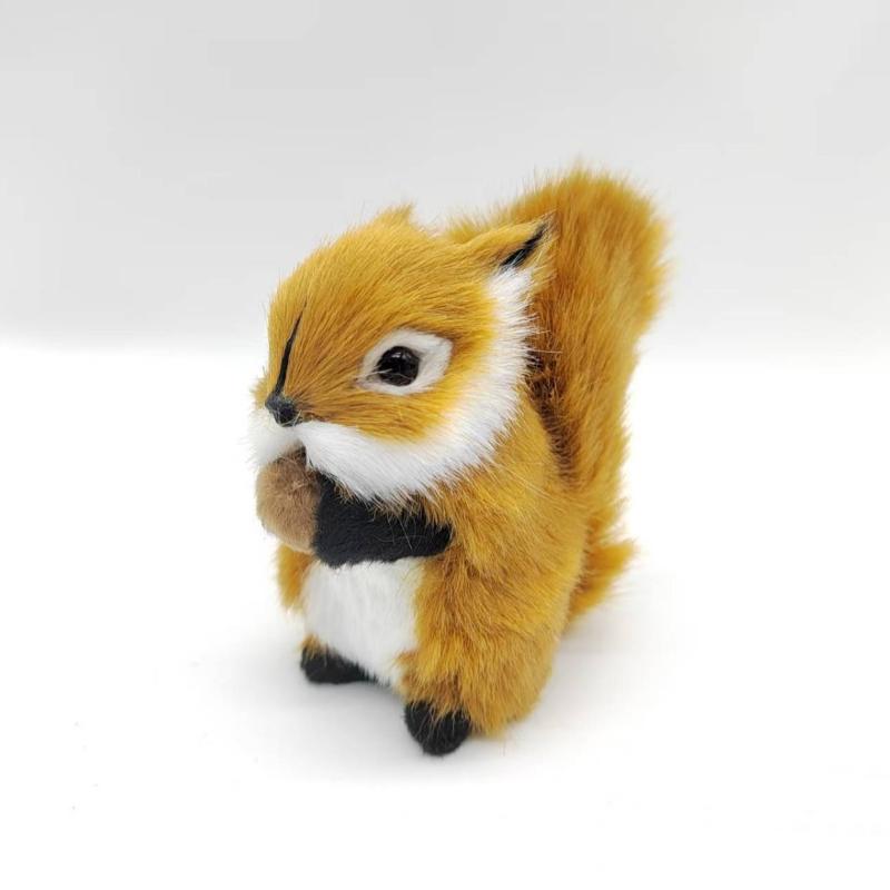 New 1Pcs Fake Christmas Table Decoration Mini Artificial Squirrel Figurines Miniatures Plush Simulation Squirrel Ornaments