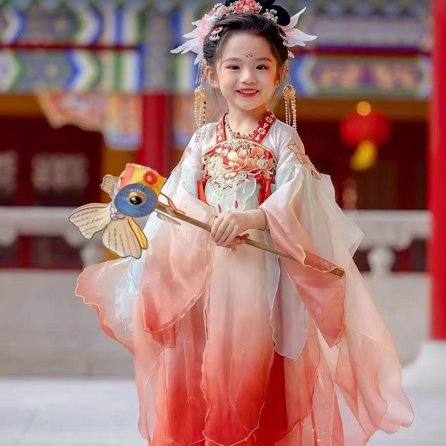 2026 New Girls  Hanfu: Children s Fairy Qixiong Ruqun Princess Dress - Lightweight Ancient Chinese Style Size 110