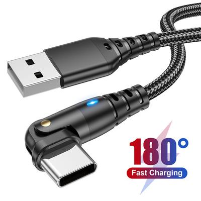 180 Rotate USB Type C Cable Fast Charging Cable For  Samsung Phone Date Cord 3A USB Micro Cable For Xiaomi POCO Oneplus