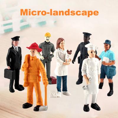 7 Teile/satz Lustige Bunte Multifunktionale Delicate Craft Miniatur Landschaft Feuerwehrmann Polizist Modell Miniatur Landschaft Figurine