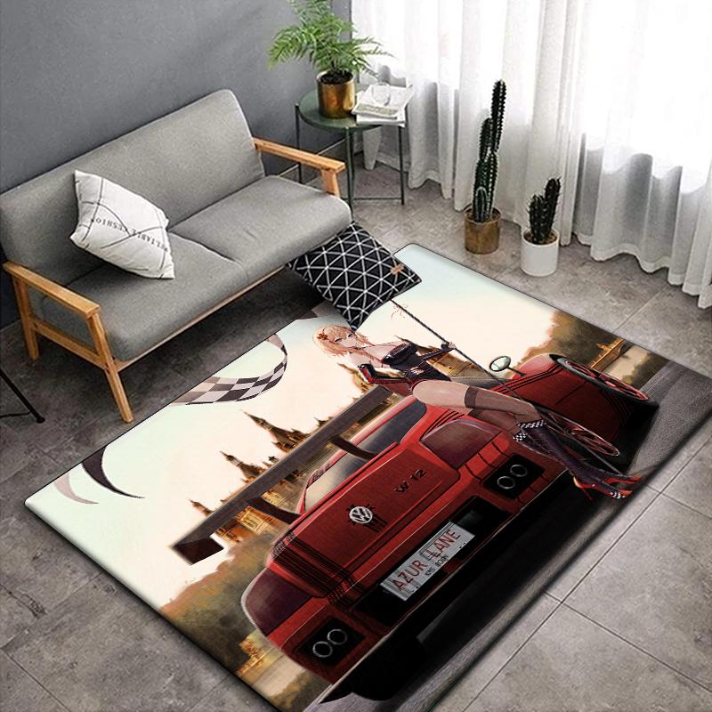 Anime Car Beauty Carpet for Living Room,Soft Flannel Rug for Bedroom ,Anti-Slip  BATHROOM Mat, Baby Play mat,Boys' Room Decor