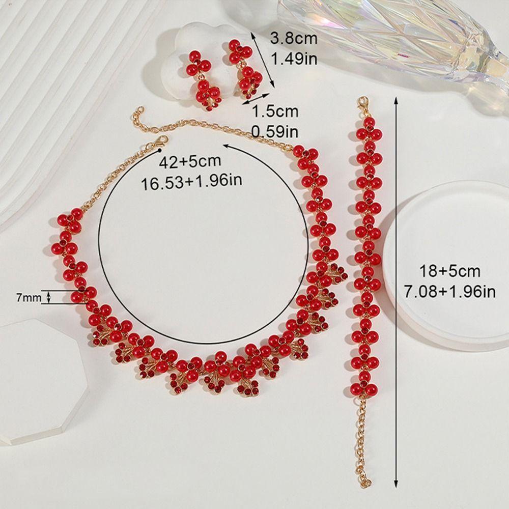 Simulated Pearl Women's Jewelry Set Baroque Statement Rhinestone Jewelry Set Outfit Accessory