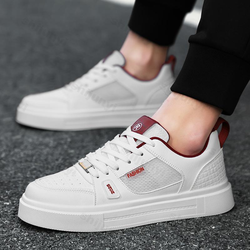 Mode Frühling Neue Herren Atmungsaktives Mesh-Panel Flache Schuhe Modetrend Vielseitig Lässig Low Top Bequem Leicht Sportsneaker