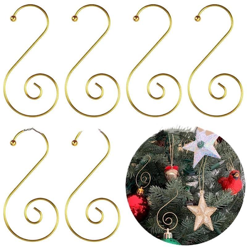 12/20Pcs/Set Party Supplies Christmas Decoration Hanger Hooks Xmas Tree Hook S Shaped Metal Hook
