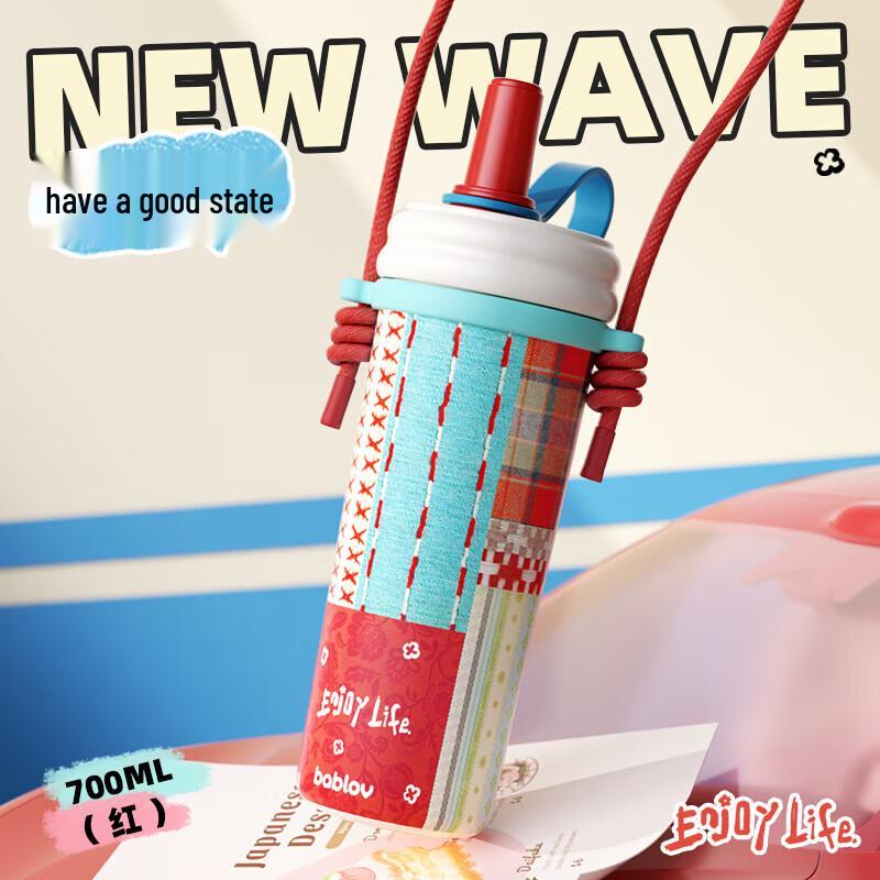 BabloV Portable Insulated Straw Water Bottle