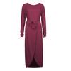 eBay solid color anti-sleeve flat long-sleeved crew neck irregular dress color