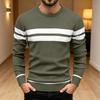 Maglione da Uomo Casual a Vestibilità Larga con Scollo Tondo e Fantasia a Righe, Pullover a Maniche Lunghe in Maglia per l'Uso Quotidiano