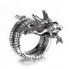 Ring Wedding Ring Dragon Signet Adjustable Vintage Men's Silver Metal