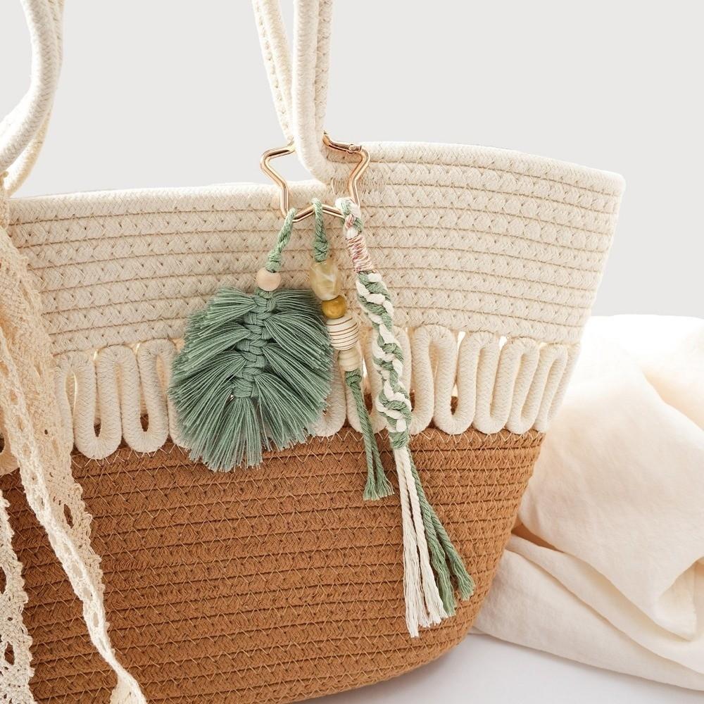 Countryside Style Handmade Woven Keychain Hand Woven Bag Pendant  Jewelry Decoration