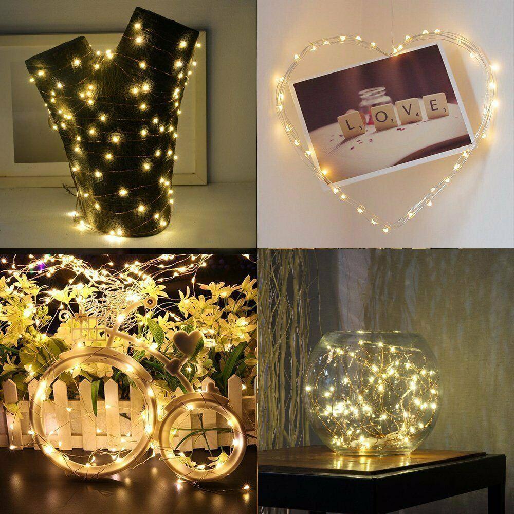 Pachet 6 10/20 LED Baterie Micro Sârmă de Orez Cupru Fairy String Lights Decor de petrecere