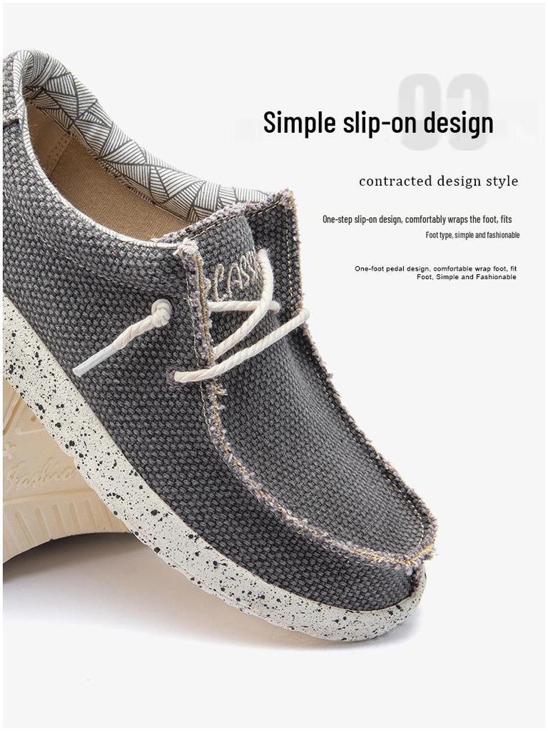 Men’s Plus-Size Canvas Casual Loafers - European Style Driving Shoes