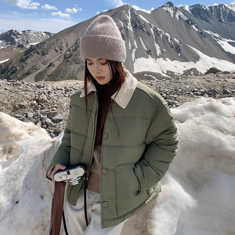 

New cotton-padded women s winter short loose coat small trendy cotton-padded casual cotton-padded jacket S