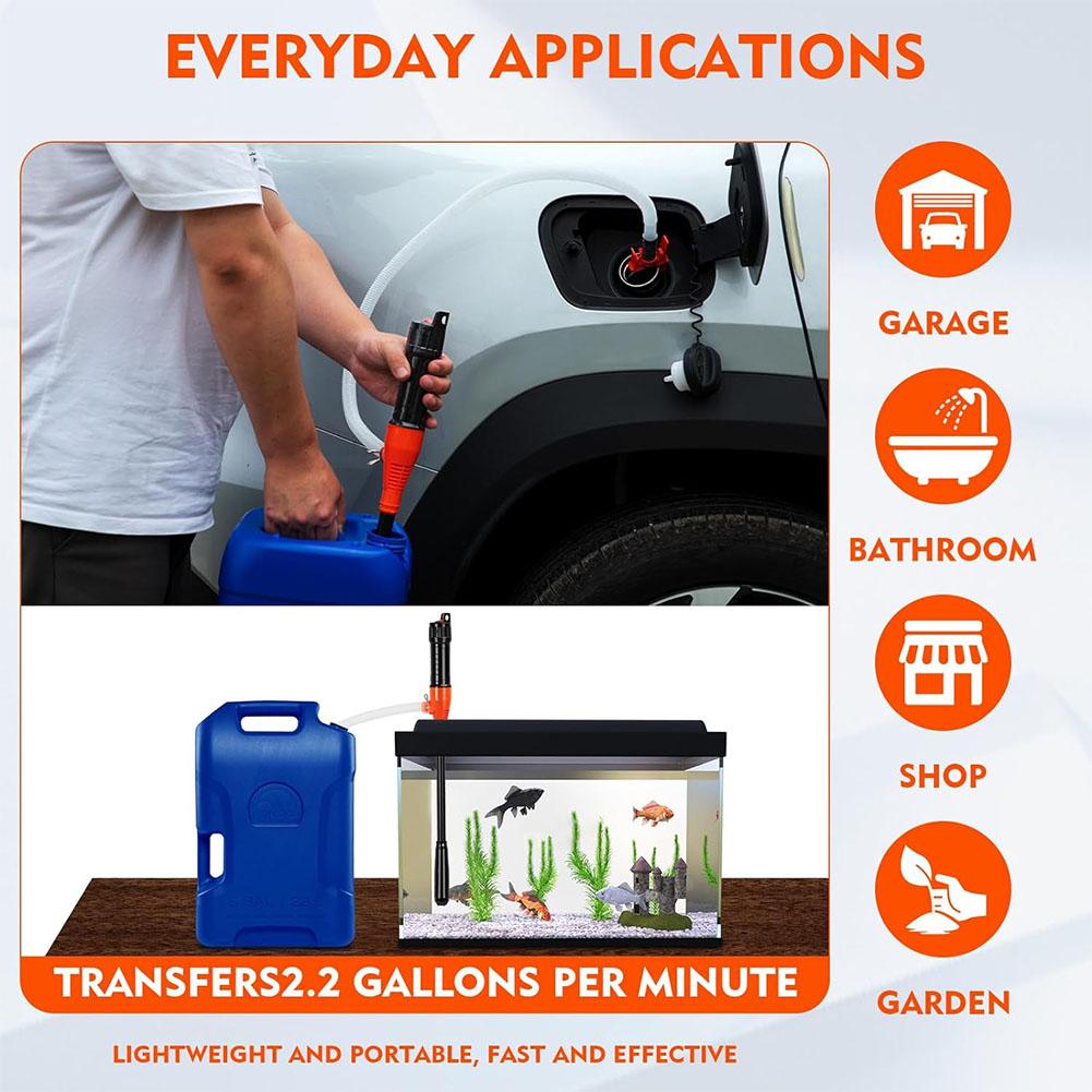 Portable Transfer Pump Battery Operated Electric Siphon GPM Pump Extractor Flow Water Fuel, Die Z5P7