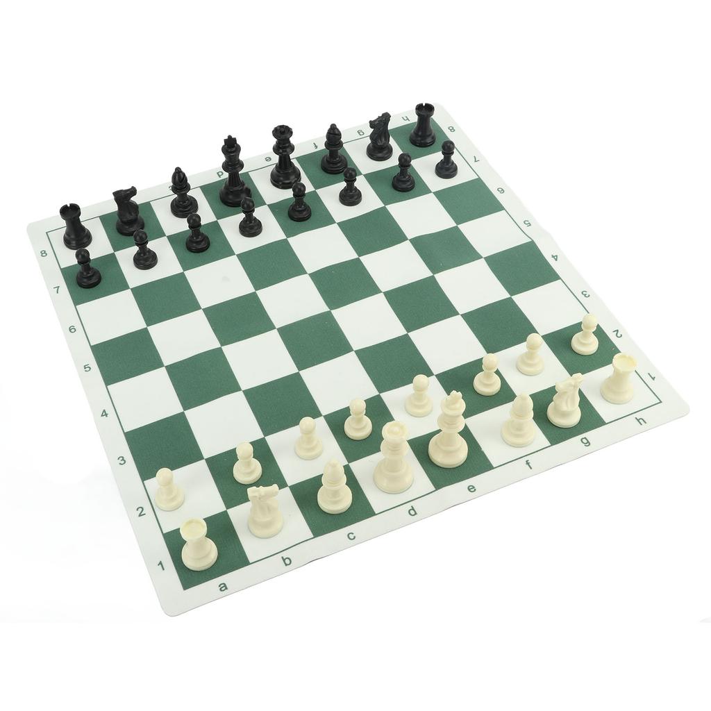 Chess Set PS Plastic for Kids Adults with PU Mat Storage Bag International Board Game
