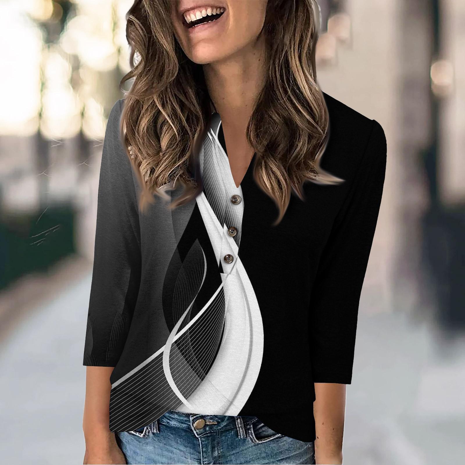 

Женская мода повседневный свободный топ с рукавом 3/4 и круглым вырезом S розовый