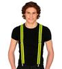 Neon Yellow 80s Disco Suspenders Party Costume