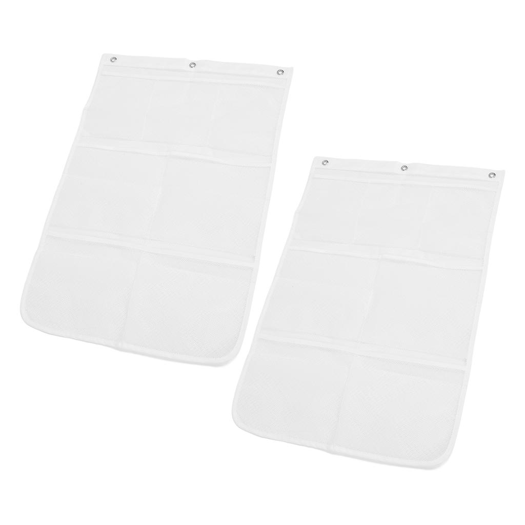 Bathroom Storage Hanging Bag 2 Sets 6 Hooks Shower Caddy Quick Dry Mesh Bathroom Organizer