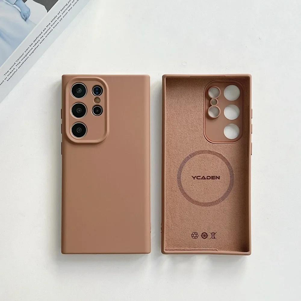 

Для магнітного силіконового чохла MagSafe для телефону Samsung Galaxy S25 S24 Ultra S23 Plus S22+ Захист камери Ударостійка задня кришка Galaxy S22 Ultra