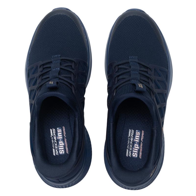 Skechers Bobs Sport Series Lace-Up Comfortable Low-Top Casual Shoes Women Sneaker Navy-Blue 117507-NVY