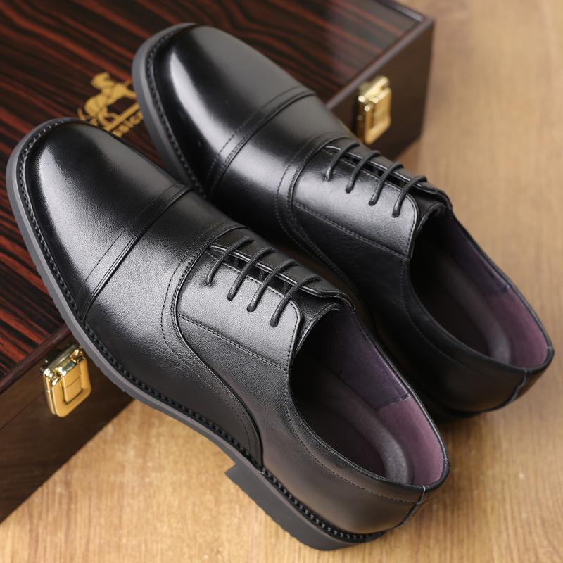 Authentic Top Layer Cowhide Classic Men's Three Joint Leather Shoes Genuine Leather Formal Business Casual Men's Shoes