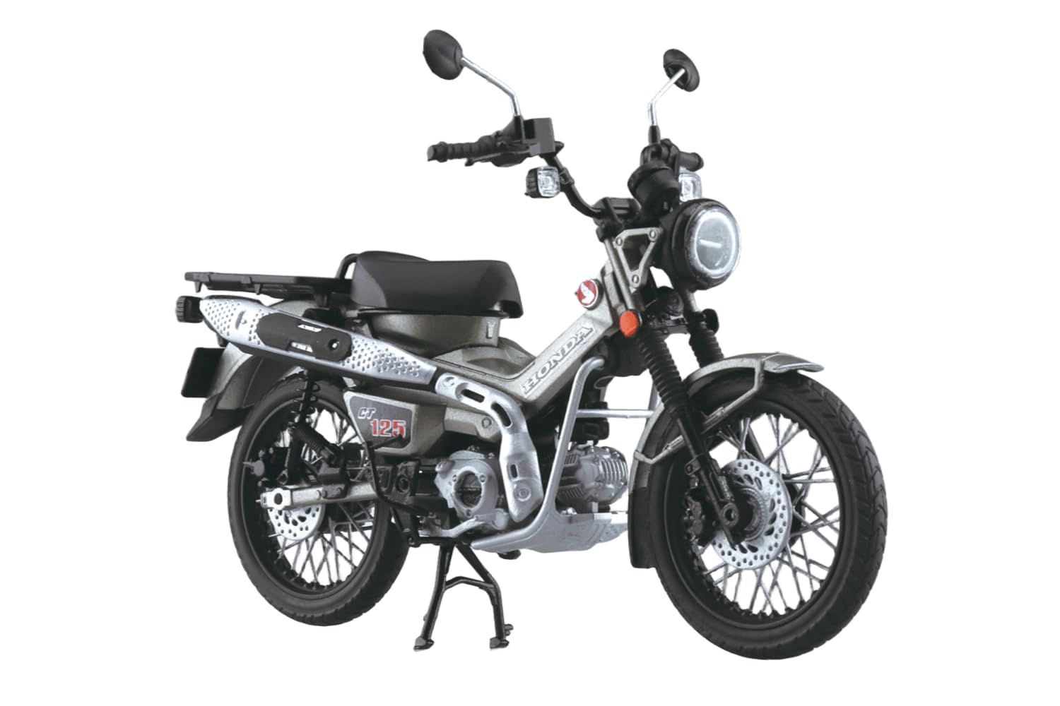 

Aoshima Bunka Kyozai Полностью собранный Honda CT125 Hunter Cub Матовый бронированный серебристый окрашенный (АОСИМА) Мотоцикл, Металлический, Литой,