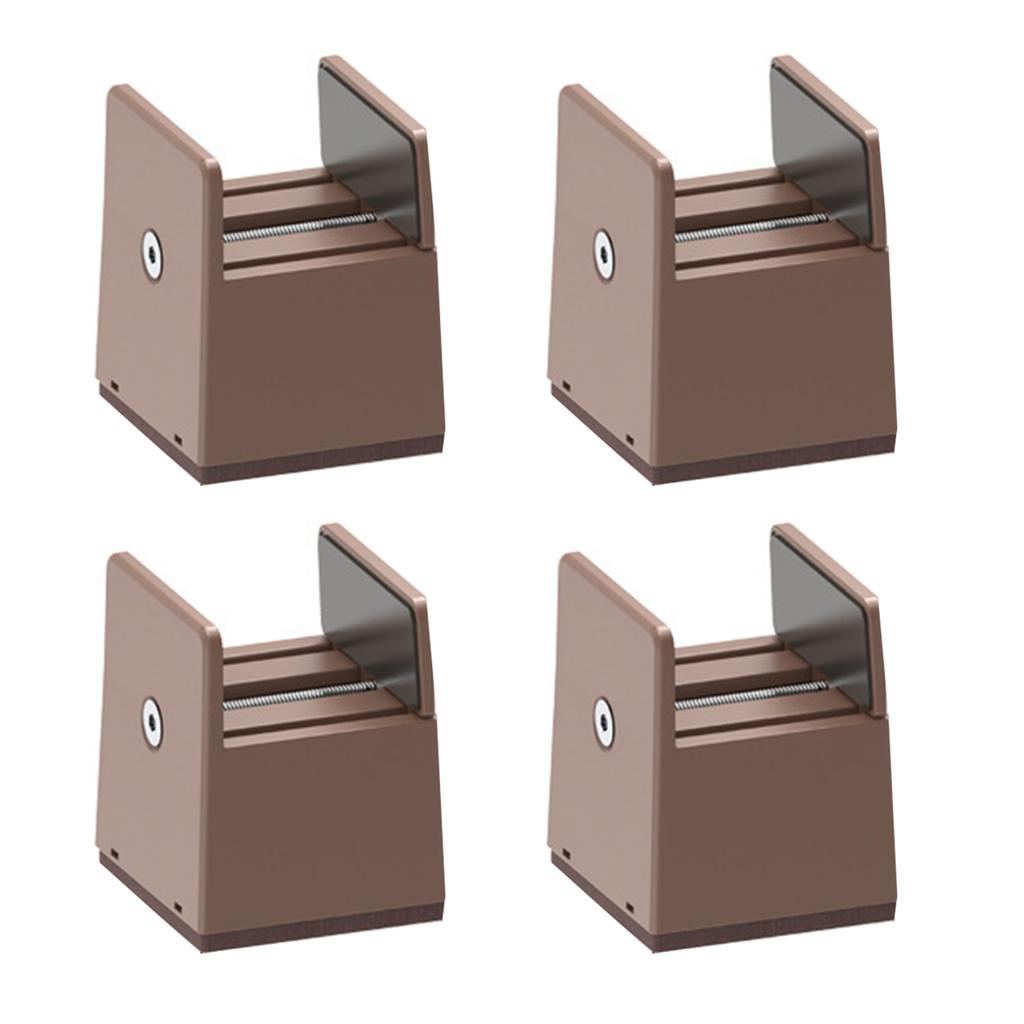 4Pieces Practical Furniture Risers 2Inch Height Adjustable Bed Leg Extenders Convenient for Small Space Daily Use