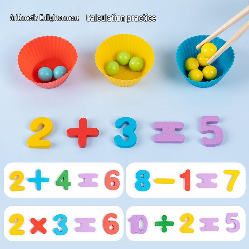 Montessori Mathe Perlen Klemmpuzzle - Zahlenerkennung & Feinmotorik Spielzeug für Kinder
