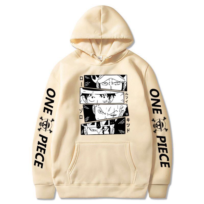 One Piece Anime Luffy Print Five-Speed Long Sleeve Hoodie