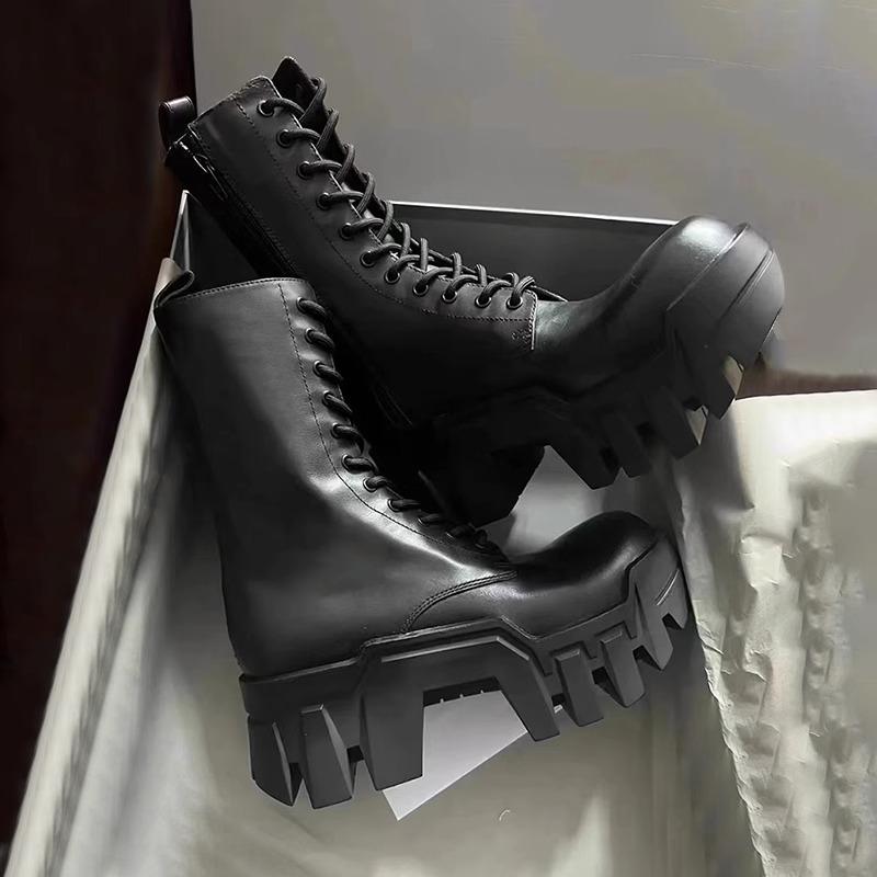 2024 New Women Boots Casual Shoes Leather Ankle Chelsea Boots Ladies Classic Punk Platform High Heels platform boots