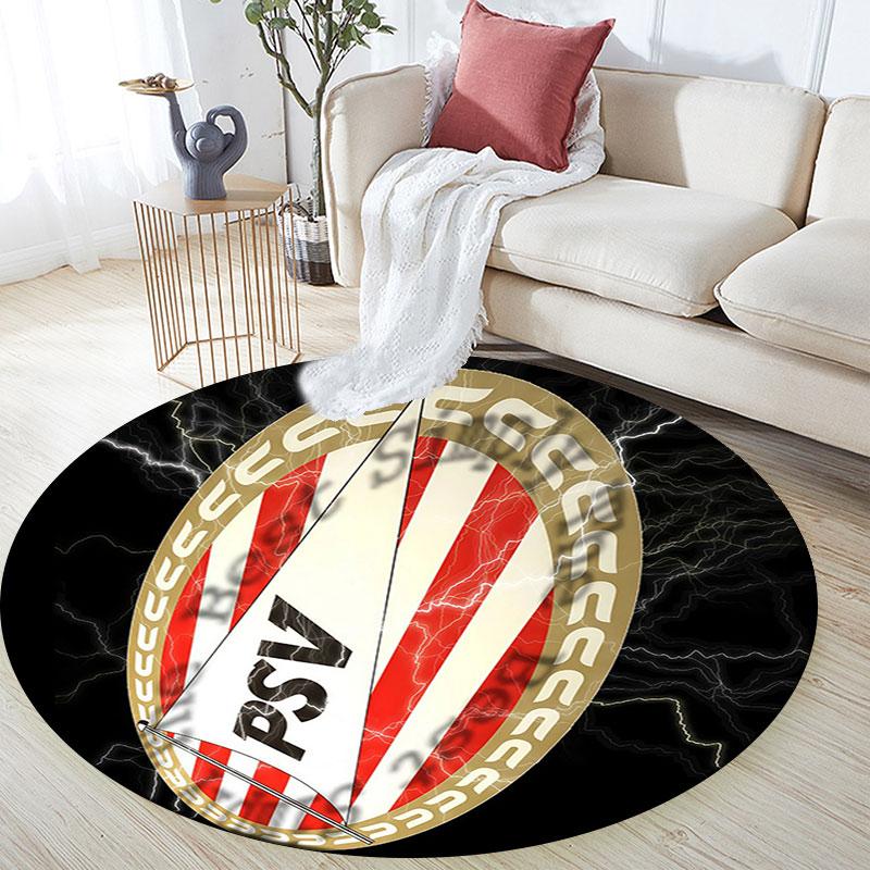 PSV Eindhoven Pattern Round rug,Carpet Rug for Living Room Bedroom Playroom ,Non-slip Floor Mat,Holiday Gifts and Birthday Gifts.