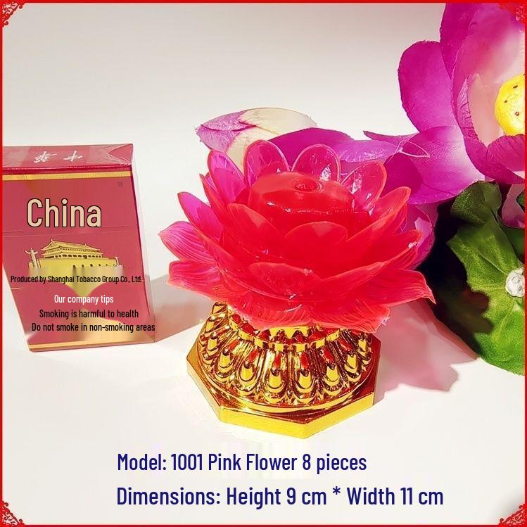 Red Lanterns for Lunar New Year and Qingming, Battery-Operated Everlasting Prayer Lamp