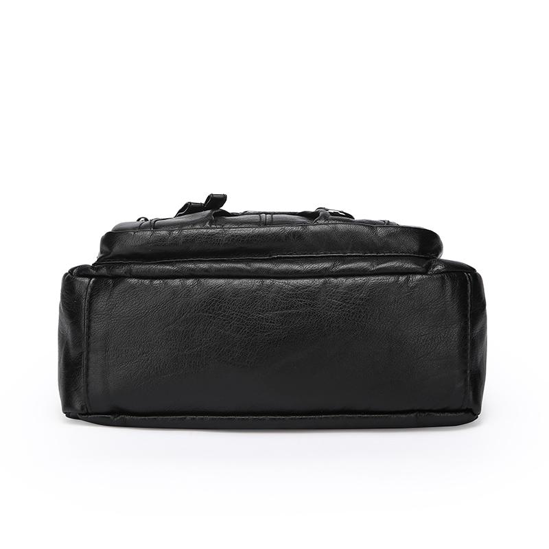 Women's Soft Leather Multi-compartment Multi-pocket Stitching Single Shoulder Messenger Bag