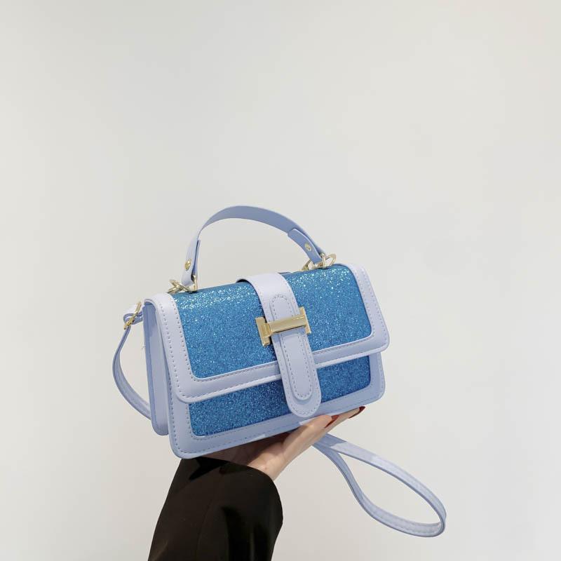 

Популярная в этом году сумка-мессенджер с пайетками от интернет-знаменитости высокой ценности, новая универсальная сумка-мессенджер ins, маленькая квадратная сумка на весну и лето 2025 года синий