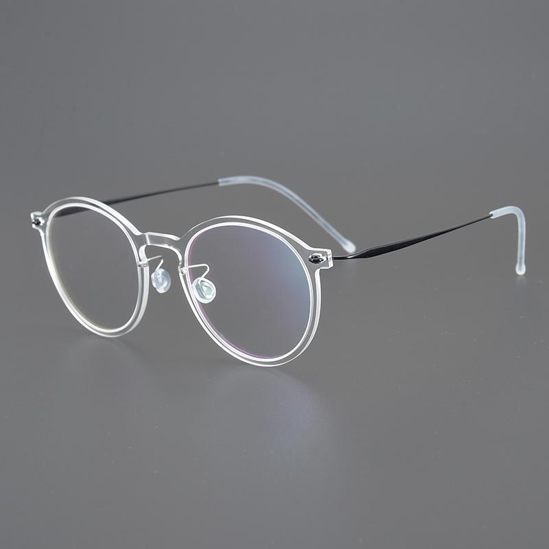 Gatenac Ultra Light Titanium Glasses Frame Men Transparent Eyeglasses Frame Women Denmark Luxury Brand Eyewear прозрачный черный