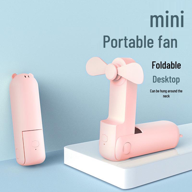 Portable USB Mini Fan: Lightweight, Rechargeable, Silent, and Long Battery Life Folding Design.
