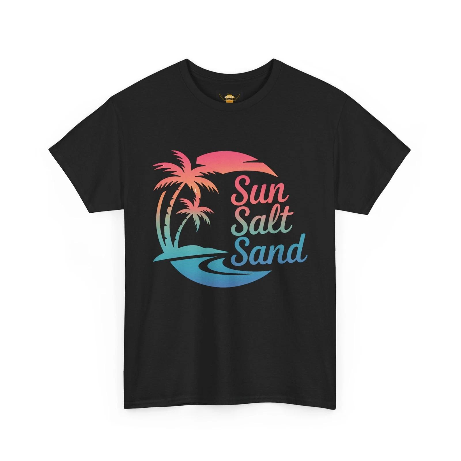 Sun Salt Sand Unisex T-Shirt S-5XL Beach Vibes Summer Vacation Retro Tee 4XL
