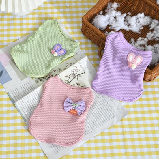 Summer Pet T-shirt Breathable Sleeveless Round Solid Color Medium Dog Collar Small Puppy Tee Shirt Clothes Pet Supplies