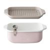 [Amazon.co.jp Exclusive] Fuji Enamel Square Tempura Pot, Pink, IH Compatible, Thermometer, Frying Net, and Bat Included, Gift