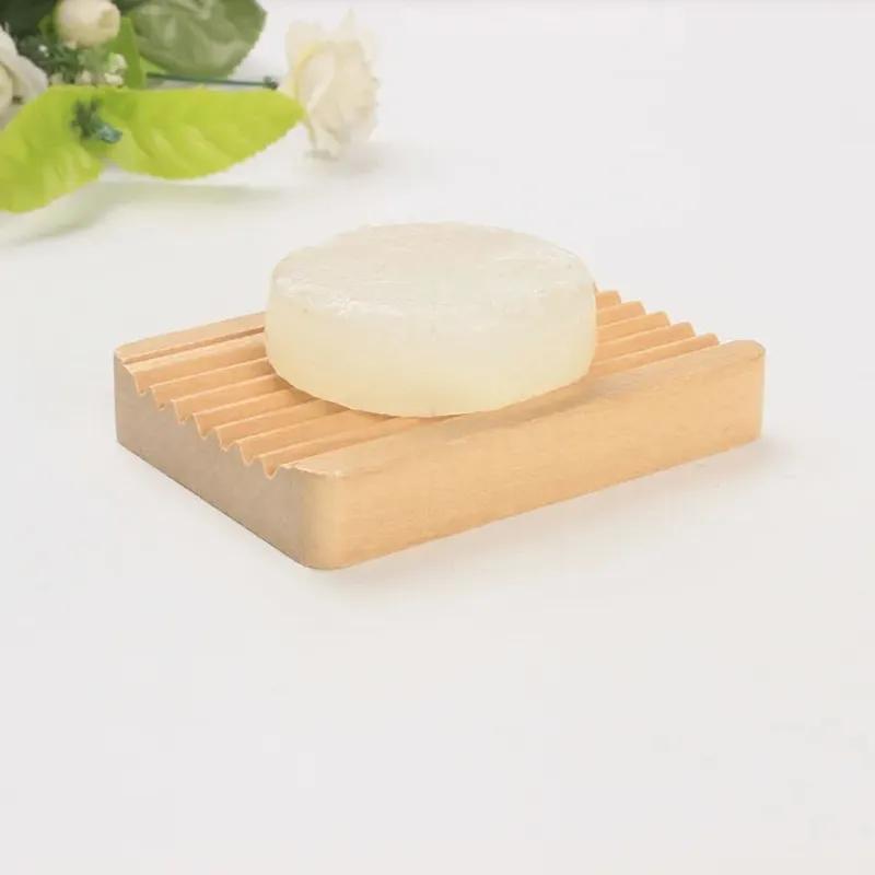 Draining Rack Soap Dishes Natural Wooden Drainage Soap Rack Plate Tray Holders Box Shower Hand Washing Soaps Holder YLE055
